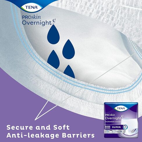 TENA ProSkin Overnight Super Protective Incontinence Underwear, Heavy Absorbency, Unisex, Large, 14 count in Saudi Arabia