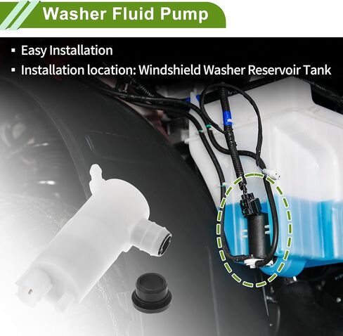 ACROPIX Windshield Washer Pump with Grommet for Dodge Durango 2011-2025 Front Washer Fluid Pump Windshield Wiper Pump No.05103453AA Black,White 1 Set in Saudi Arabia