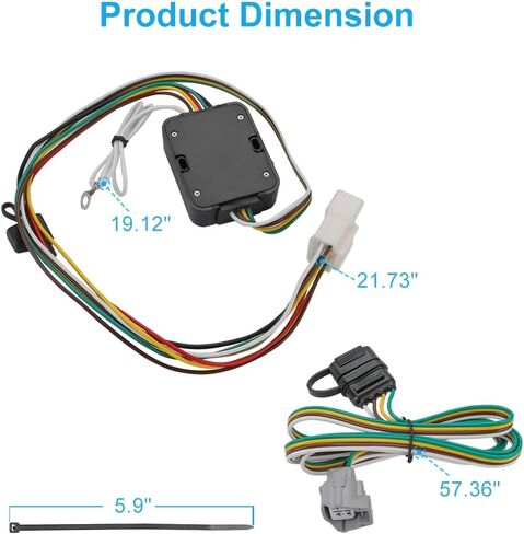 Waterwich 4-Pin Trailer Wiring Harness متوافق مع Toyota Highlander 2020-2024 بديل لـ 56480 Trailer Hitch Wiring Tarness لأضواء المقطورة in Saudi Arabia