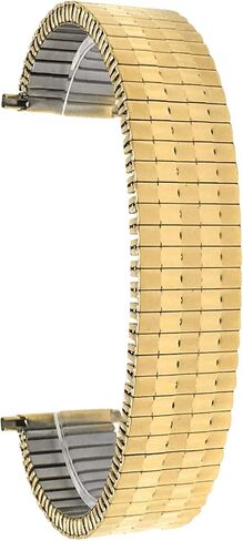 Bandini Stainless Steel Stretch Watch Band, Straight End, Metal Expansion Strap, No Buckle - Gold and Silver/Gold Tone - 18mm, 19mm, 20mm, 21mm, 22mm in Saudi Arabia
