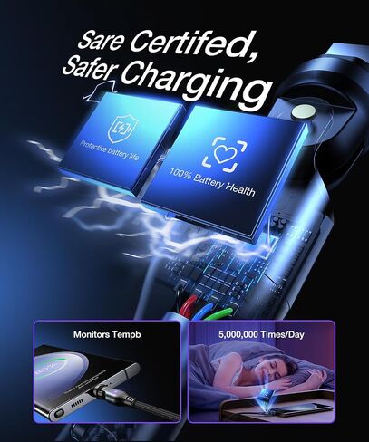 A.S Gen3 USB C كابل الشحن المغناطيسي 240W (أبيض ، 3.3 قدم/6 قدم) ، 9pin USB C إلى USB C كابل الشاحن المغناطيسي/360 و 180 كابل شاحن الهاتف المغناطيسي للهاتف 15/M-BOOD in Kuwait