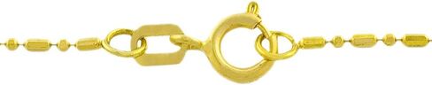 Kooljewelry 14k Yellow Gold 0.8 mm Diamond-Cut Alternate Bead and Ball Chain Necklace in Kuwait