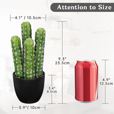 Artificial Cactus Plants 10.8" Small Faux Cactus Plants Indoor Fake Desert Cacti Succulents Plants Artificial Plant Indoor with Pot Cactus Decorations for Home Decor Office Desk Tabletop Shelf in Saudi Arabia