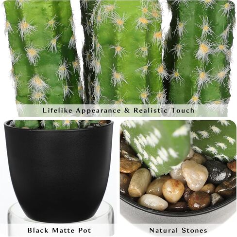 Artificial Cactus Plants 10.8" Small Faux Cactus Plants Indoor Fake Desert Cacti Succulents Plants Artificial Plant Indoor with Pot Cactus Decorations for Home Decor Office Desk Tabletop Shelf in Saudi Arabia