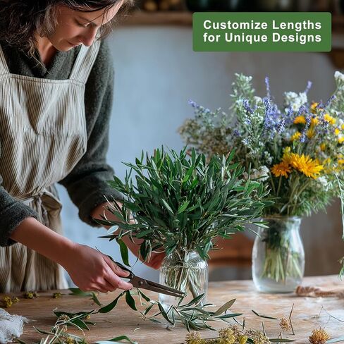 8PCS 24" Artificial Olive Branches, Realistic Fake Olive Tree Branches with 712 Silk Leaves & 4 Olives, Bendable Stems for Vase Fillers, Wedding Centerpieces, Farmhouse Home Decor - No Vase in Kuwait