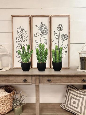 Artificial Cactus Plants 10.8" Small Faux Cactus Plants Indoor Fake Desert Cacti Succulents Plants Artificial Plant Indoor with Pot Cactus Decorations for Home Decor Office Desk Tabletop Shelf in Saudi Arabia