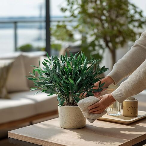 8PCS 24" Artificial Olive Branches, Realistic Fake Olive Tree Branches with 712 Silk Leaves & 4 Olives, Bendable Stems for Vase Fillers, Wedding Centerpieces, Farmhouse Home Decor - No Vase in Kuwait