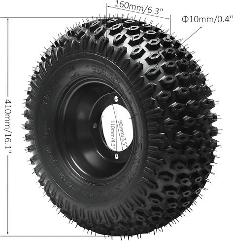 2pcs 16x8.00-7 16x8-7 إطارات عجلة الحافة بلا أنبودية لـ ATV Go kart Quad Taotao Buggy in Kuwait
