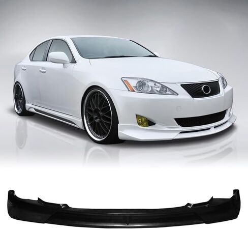 Front Bumper Lip Chin Spoiler, Compatible with 2006-2008 Lexus IS250 IS350, JP Style Polyurethane(PU) Front Lower Splitter Protector, Unpainted Black, 1 PC in Saudi Arabia