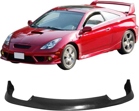 Front Bumper Lip Compatible with 2000-2002 Toyota CELICA, JDM Style PU Black Front Lip Spoiler Splitter by IKON MOTORSPORTS, 2001 in Saudi Arabia