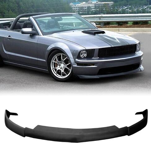 Front Bumper Lip Chin Spoiler, Compatible with 2005-2009 Ford Mustang V8 GT Only, CV2 Style Flexible Polyurethane(PU) Front Lower Splitter Protector, Unpainted Black, 1 PC in Saudi Arabia