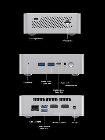 MINISFORUM S100 Mini PC Stick، Intel 12th Gen Alder Lake- N100، ذاكرة الوصول العشوائي LPDDR5 بسعة 8 جيجابايت، UFS2.1 128 جيجابايت، شاشة مزدوجة 4K، إيثرنت 2.5 جيجا، دعم PoE، 2xUSB A، 1 x USB-C، كمبيوتر شخصي للأعمال لحل اللافتات in Saudi Arabia