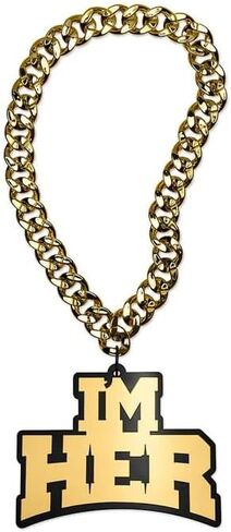 TrophySmack 'I'm Her' Turnover Chain - Chrome Gold & Black Acrylic in Saudi Arabia