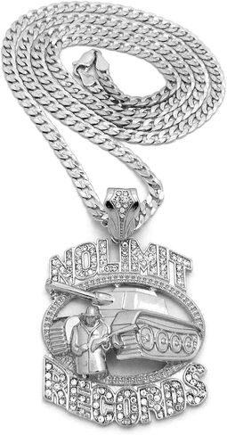 New Iced Out No Limit Records قلادة سلسلة COPAN CUTLACE XZP25CDC (الفضة) in Saudi Arabia