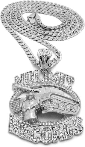 New Iced Out No Limit Records قلادة سلسلة COPAN CUTLACE XZP25CDC (الفضة) in Saudi Arabia
