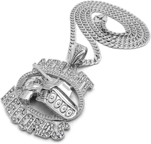 New Iced Out No Limit Records قلادة سلسلة COPAN CUTLACE XZP25CDC (الفضة) in Saudi Arabia