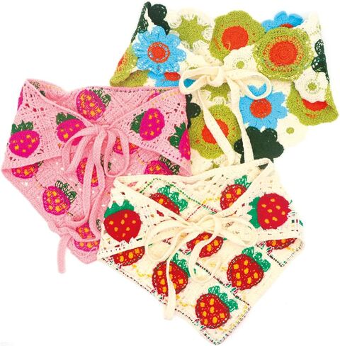 6pcs الزهور الكروشيه الشعر bandanas boho floral crochet head head bandana bandana hollow hawlars head bandanas for women girl in Saudi Arabia