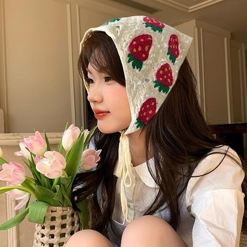 6pcs الزهور الكروشيه الشعر bandanas boho floral crochet head head bandana bandana hollow hawlars head bandanas for women girl in Saudi Arabia
