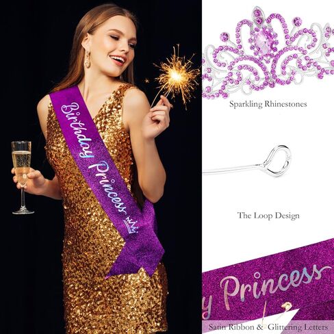 تاج عيد الميلاد و SASH مجموعة عيد ميلاد الفتيات الأحمر الأميرة تيارا كوين تيجان كريستال تيارا النساء راينستون تيارا عيد ميلاد عقال عيد ميلاد سعيد حفلة تأثيري in Saudi Arabia