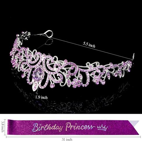تاج عيد الميلاد و SASH مجموعة عيد ميلاد الفتيات الأحمر الأميرة تيارا كوين تيجان كريستال تيارا النساء راينستون تيارا عيد ميلاد عقال عيد ميلاد سعيد حفلة تأثيري in Saudi Arabia