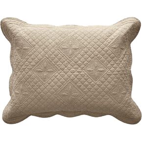Calla Angel Sage Garden Luxury Pure Cotton Matelasse Quilted Pillow Sham, Euro, 26x26, Ivory in Saudi Arabia