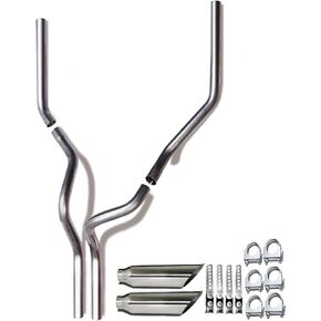 Northeastern Exhaust | Stainless Steel - Dual Conversion Exhaust System Kit Compatible for Chevrolet Chevy and GMC C and K 1989-2002 Pickup Trucks 1500/2500 in Kuwait