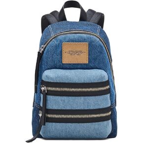 Marc Jacobs The Biker Color-Block Denim Medium Backpack, Indigo Multi in Kuwait