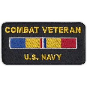 Patch, Embroidered, Combat Veteran U.S. Navy, 4" x 2" in Saudi Arabia