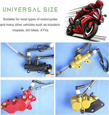 Brake Light Switch for Motorcycle, M10×1.25mm Rear Brake Stop Light Switch with Cables, Hydraulic Pressure Pedal Lamp Switches for Scooter ATV Dirt Pit Bike Motorcycle (Curved) in Saudi Arabia
