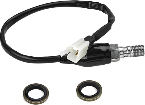 Brake Light Switch for Motorcycle, M10×1.25mm Rear Brake Stop Light Switch with Cables, Hydraulic Pressure Pedal Lamp Switches for Scooter ATV Dirt Pit Bike Motorcycle (Curved) in Saudi Arabia