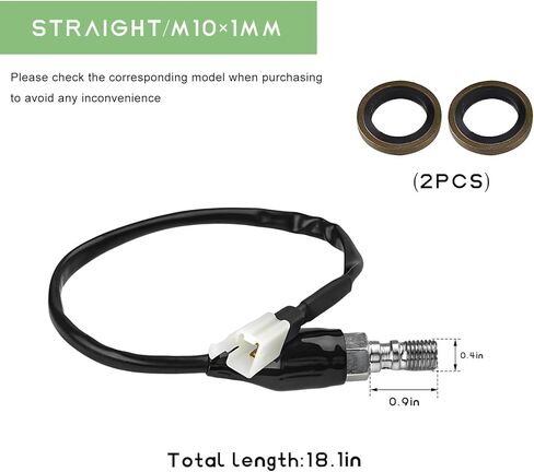 Brake Light Switch for Motorcycle, M10×1.25mm Rear Brake Stop Light Switch with Cables, Hydraulic Pressure Pedal Lamp Switches for Scooter ATV Dirt Pit Bike Motorcycle (Curved) in Saudi Arabia