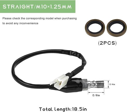 Brake Light Switch for Motorcycle, M10×1.25mm Rear Brake Stop Light Switch with Cables, Hydraulic Pressure Pedal Lamp Switches for Scooter ATV Dirt Pit Bike Motorcycle (Curved) in Saudi Arabia