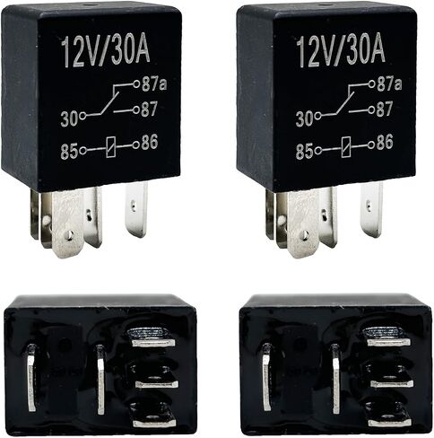 5 Pin 12V 30A Heavy Duty Automotive Relay for Car Motors, Multi-Purpose Standard Replacement Relays, Pack of 2 in Kuwait