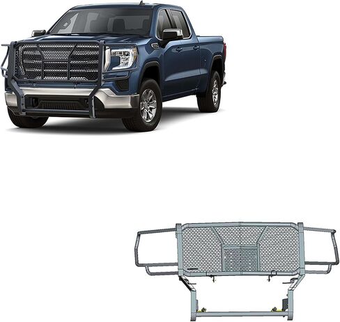 Black Horse RUGGED Heavy Duty Grille Brush Bumper Guard Modular Black Compatible with 2020-2023 GMC Sierra 2500 HD|2020-2023 GMC Sierra 3500 HD-RU-GMSI20-B in Saudi Arabia