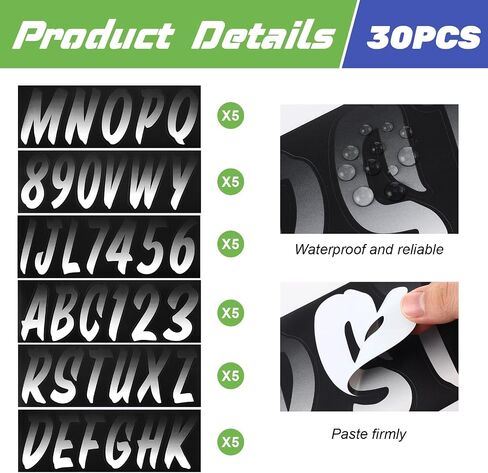 30 Pcs 5 Sets Boat Registration Numbers 0 to 9 and Name Decal Letters A to Z Waterproof Marine Boat Registration Numbers Custom Vinyl Stickers for Yachts Personal Watercraft(Black) in Saudi Arabia