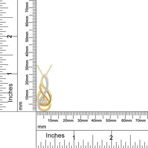 Affy 1/10 CT.T.W Round Round Diamond Twist Flame Necklace في 14K Gold Placed 925 Sterling Silver ، 18 "سلسلة (C-J Color ، I2-I3 Clarity ، 0.10 CTTW) in Saudi Arabia