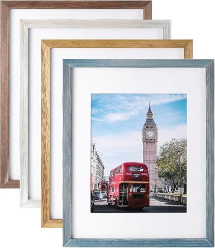 wyooxoo 8x10 Picture Frame 100% Solid Wood Photo Frames, Horizontal and Vertical for Wall and Tabletop, Set of 4 in Kuwait
