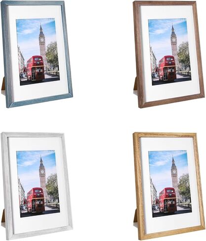 wyooxoo 8x10 Picture Frame 100% Solid Wood Photo Frames, Horizontal and Vertical for Wall and Tabletop, Set of 4 in Kuwait
