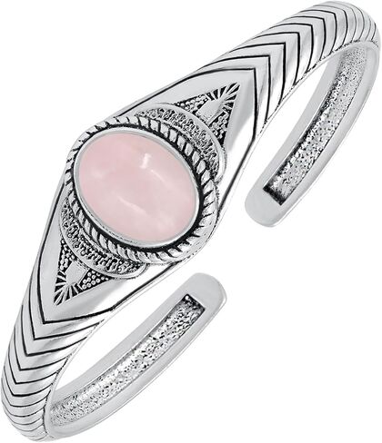 Natural Gemstone Statement Cuff Bangle Bracelets for Men Women – Handmade 925 Silver Plated Birthstone Jewelry – Adjustable Size for Perfect Fit – Ideal Gift for Birthdays, Anniversaries & Special Occasions in Saudi Arabia