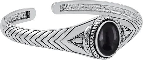 Natural Gemstone Statement Cuff Bangle Bracelets for Men Women – Handmade 925 Silver Plated Birthstone Jewelry – Adjustable Size for Perfect Fit – Ideal Gift for Birthdays, Anniversaries & Special Occasions in Saudi Arabia