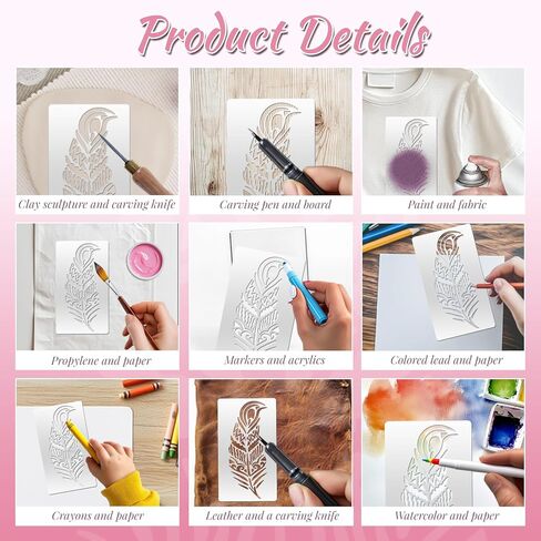 Metal Stencil Forest Stainless Steel Stencils Mountain Reusable Drawing Template for Painting on Wood Walls Fabric Furniture Canvas Journaling Decor in Kuwait