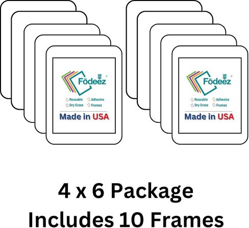 Frames - 10 Pack, Reusable Document Holders for Textured Surfaces - Stick, Display, and Dry Erase - 4x6, White in Saudi Arabia