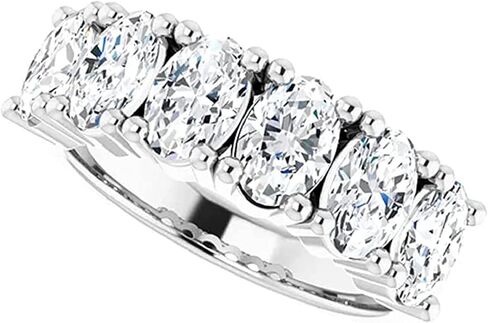 Moissanite World Touch of Paradise Bold Eternity Wedding Band,Oval Cut 6.00CT,VVS1 Clarity, Colorless Moissanite, 925 Sterling Silver, Engagement Ring, Wedding Gift, Perfact for Gift in Saudi Arabia