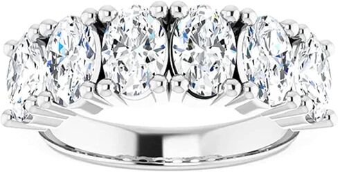 Moissanite World Touch of Paradise Bold Eternity Wedding Band,Oval Cut 6.00CT,VVS1 Clarity, Colorless Moissanite, 925 Sterling Silver, Engagement Ring, Wedding Gift, Perfact for Gift in Saudi Arabia