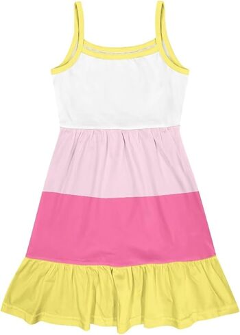 فستان الصيف الفتيات 3-14 Y Kids Nasual Spaghetti Strap Strap Tiered Midi Dresses Cute Twirly Skater Party Sundress in Kuwait