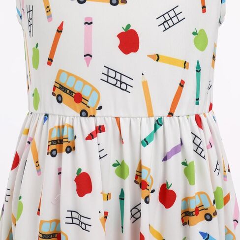 ODOLDI Kids Girls Back to School Dress Peter Pan Collar Ruffle Dress Casual Sundress for School Party 3-7 Years in Saudi Arabia