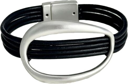 Bracelets for Women Leather Bracelet Multi-Layer Rope Wrap Bangle 14k Gold Plated Circle Hollow Tube Boho Cuff Bangle Bracelets for Women Gift in Saudi Arabia