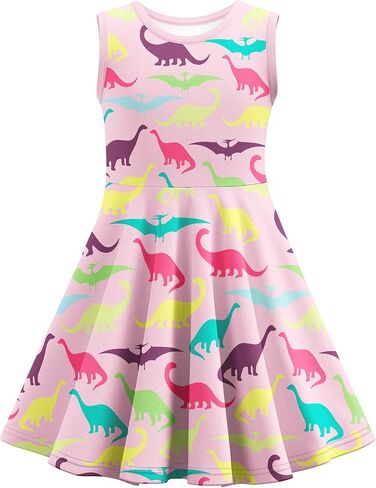 LQSZ Unicorn Dress Girls Kids Summer Sleeveless Sundress Birthday Outfit Twirly School Party Clothes 3-12 Years in Saudi Arabia