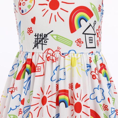 ODOLDI Kids Girls Back to School Dress Peter Pan Collar Ruffle Dress Casual Sundress for School Party 3-7 Years in Saudi Arabia