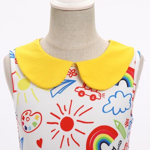 ODOLDI Kids Girls Back to School Dress Peter Pan Collar Ruffle Dress Casual Sundress for School Party 3-7 Years in Saudi Arabia